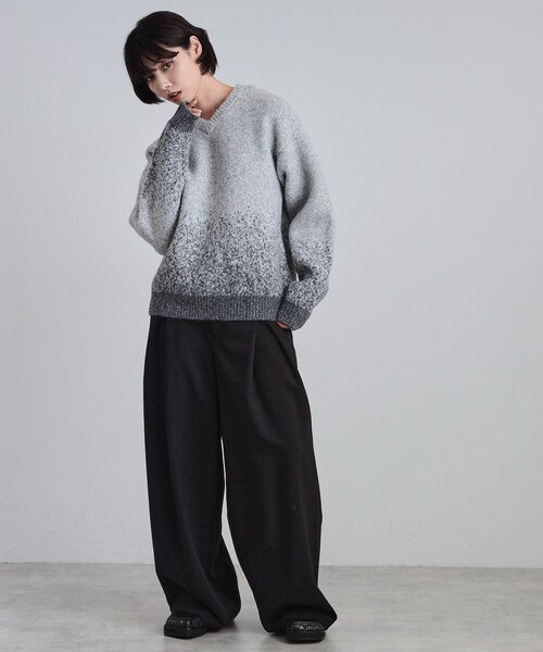 tk.TAKEO KIKUCHI(ティーケータケオキクチ)の「ミスティーシャギーVネックニット(ニット/セーター・メンズ・ブラック/ライトグレー/グリーン系/ベビーピンク・03/01/02)」の13枚目の写真
