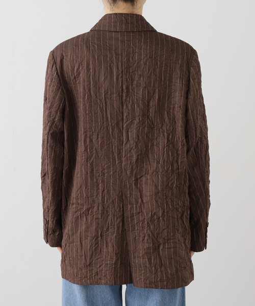 JOURNAL STANDARD（ジャーナルスタンダード）の「シュリンクストライプジャケット（その他アウター・レディース・ブラウン・FREE）」の12枚目の写真