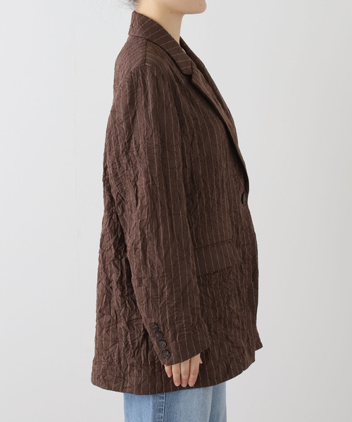 JOURNAL STANDARD（ジャーナルスタンダード）の「シュリンクストライプジャケット（その他アウター・レディース・ブラウン・FREE）」の11枚目の写真