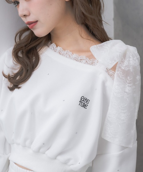 couture BY ROJITA(クチュールバイロジータ)の「【セットアップ対応】ワンショルリボンスウェットトップス(スウェット・レディース・ホワイト/ブラック/グレー・FREE)」の19枚目の写真