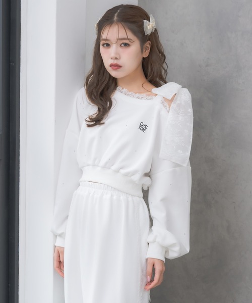 couture BY ROJITA(クチュールバイロジータ)の「【セットアップ対応】ワンショルリボンスウェットトップス(スウェット・レディース・ホワイト/ブラック/グレー・FREE)」の18枚目の写真