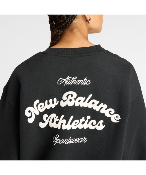 NEW BALANCE（ニューバランス）の「ニューバランス New Balance フリースクルー Linear Heritage（スウェット・レディース・ライトベージュ/ブラック・S/M/L/XL）」の13枚目の写真