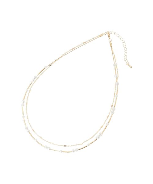 Green　Parks（グリーンパークス）の「every walk.2連パールパイプネックレス（ネックレス・レディース・ゴールド/シルバー・FREE）」の2枚目の写真