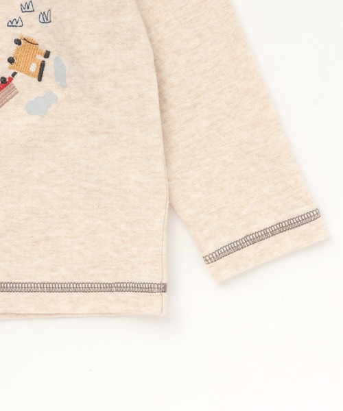 KP BOY(ケーピーボーイ)の「電車刺シュウ 接結長袖Tシャツ(Tシャツ/カットソー・キッズ・グレー系その他/ベージュ・80cm/90cm/110cm/100cm/120cm/130cm)」の8枚目の写真