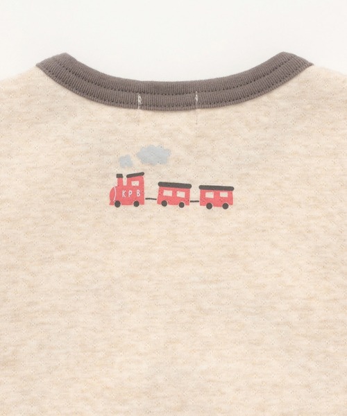 KP BOY(ケーピーボーイ)の「電車刺シュウ 接結長袖Tシャツ(Tシャツ/カットソー・キッズ・グレー系その他/ベージュ・80cm/90cm/110cm/100cm/120cm/130cm)」の9枚目の写真