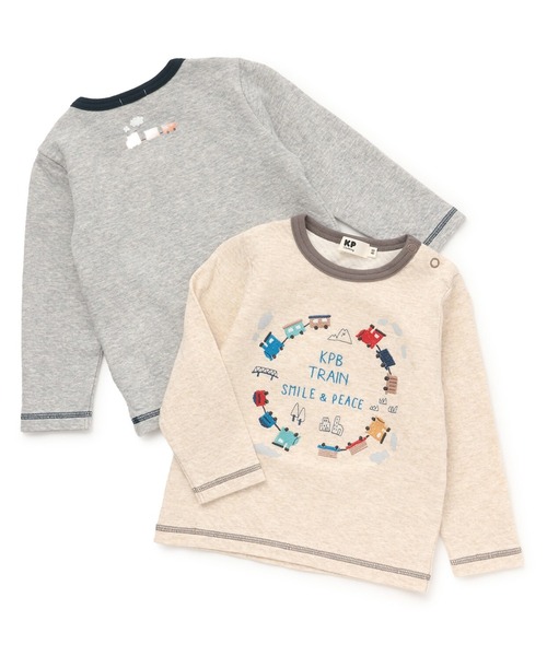 KP BOY(ケーピーボーイ)の「電車刺シュウ 接結長袖Tシャツ(Tシャツ/カットソー・キッズ・グレー系その他/ベージュ・80cm/90cm/110cm/100cm/120cm/130cm)」の11枚目の写真