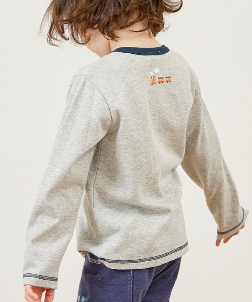KP BOY(ケーピーボーイ)の「電車刺シュウ 接結長袖Tシャツ(Tシャツ/カットソー・キッズ・グレー系その他/ベージュ・80cm/90cm/110cm/100cm/120cm/130cm)」の12枚目の写真