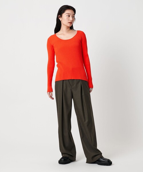 MARW UNITED ARROWS（マルゥ ユナイテッドアローズ）の「＜MARW UNITED ARROWS＞ラウンドネック ニット（ニット/セーター・レディース・ブラック/オフホワイト/ライトグレー/オレンジ・FREE）」の14枚目の写真