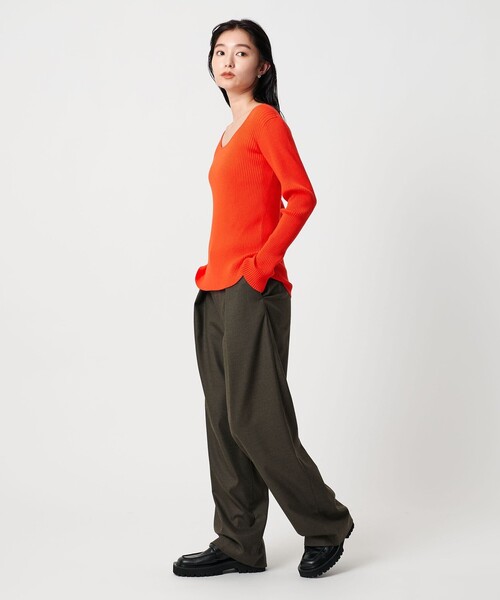 MARW UNITED ARROWS（マルゥ ユナイテッドアローズ）の「＜MARW UNITED ARROWS＞ラウンドネック ニット（ニット/セーター・レディース・ブラック/オフホワイト/ライトグレー/オレンジ・FREE）」の15枚目の写真