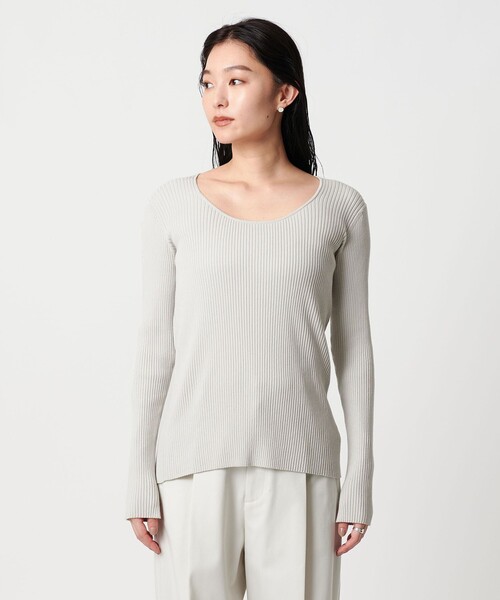 MARW UNITED ARROWS（マルゥ ユナイテッドアローズ）の「＜MARW UNITED ARROWS＞ラウンドネック ニット（ニット/セーター・レディース・ブラック/オフホワイト/ライトグレー/オレンジ・FREE）」の16枚目の写真