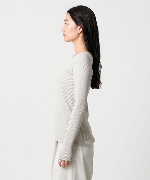 MARW UNITED ARROWS（マルゥ ユナイテッドアローズ）の「＜MARW UNITED ARROWS＞ラウンドネック ニット（ニット/セーター・レディース・ブラック/オフホワイト/ライトグレー/オレンジ・FREE）」の17枚目の写真