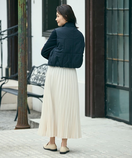 LACOSTE(ラコステ)の「変形プリーツAラインスカート(スカート・レディース・ネイビー/オフホワイト・38/34/40/36)」の11枚目の写真