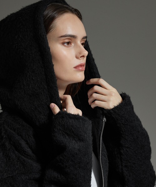 cussil（クシル）の「【cussil/クシル】ダブルジップパーカーシャギーショート丈ブルゾンジャケット（パーカー・メンズ・グレー/ブラック・S/L/M）」の10枚目の写真