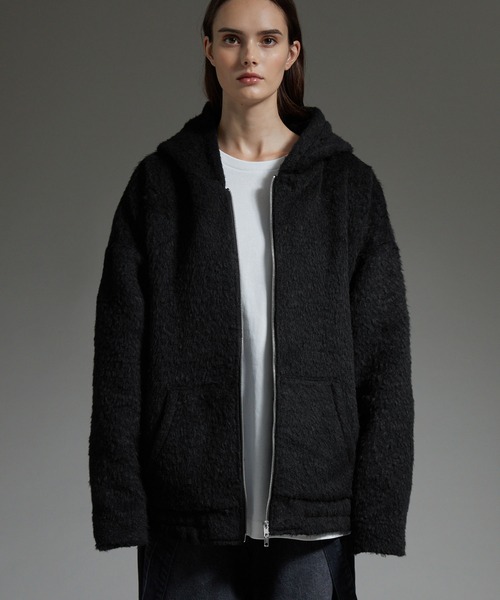 cussil（クシル）の「【cussil/クシル】ダブルジップパーカーシャギーショート丈ブルゾンジャケット（パーカー・メンズ・グレー/ブラック・S/L/M）」の13枚目の写真