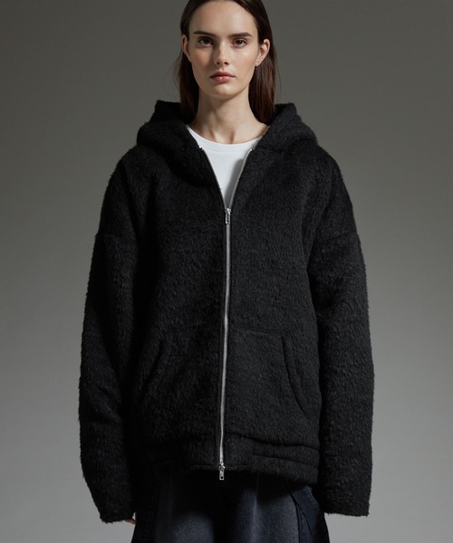 cussil（クシル）の「【cussil/クシル】ダブルジップパーカーシャギーショート丈ブルゾンジャケット（パーカー・メンズ・グレー/ブラック・S/L/M）」の15枚目の写真