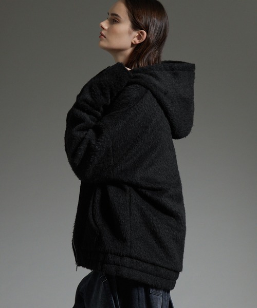 cussil（クシル）の「【cussil/クシル】ダブルジップパーカーシャギーショート丈ブルゾンジャケット（パーカー・メンズ・グレー/ブラック・S/L/M）」の18枚目の写真