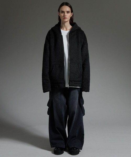 cussil（クシル）の「【cussil/クシル】ダブルジップパーカーシャギーショート丈ブルゾンジャケット（パーカー・メンズ・グレー/ブラック・S/L/M）」の20枚目の写真