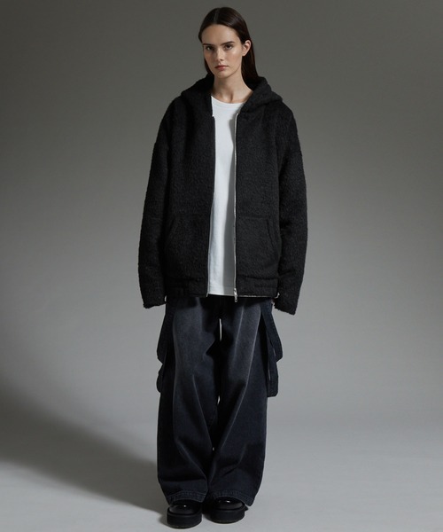 シシクイ　ふわふわパーカー　黒 シシクイ ふわふわパーカー 黒