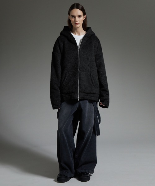 cussil（クシル）の「【cussil/クシル】ダブルジップパーカーシャギーショート丈ブルゾンジャケット（パーカー・メンズ・グレー/ブラック・S/L/M）」の15枚目の写真