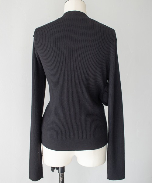 HER CLOSET(ハークローゼット)の「【HER CLOSET】フリルアシンメトリーハイゲージニットトップス FRILL ASYMMETRIC HIGH GAUGE KNIT TOP(ニット/セーター・レディース・ネイビー/オフホワイト/ブラック/スモークピンク・MEDIUM)」の21枚目の写真