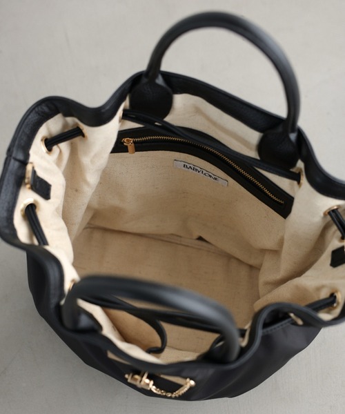 BABYLONE（バビロン）の「パイピングトート（トートバッグ・レディース・ブラウン/ブラック・フリー）」の9枚目の写真