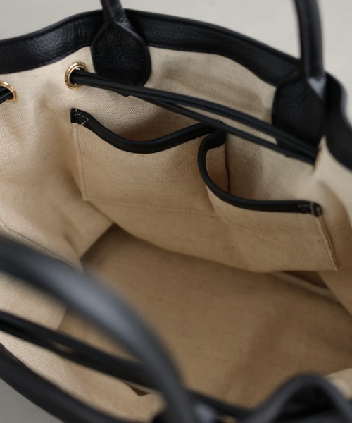 BABYLONE（バビロン）の「パイピングトート（トートバッグ・レディース・ブラウン/ブラック・フリー）」の7枚目の写真