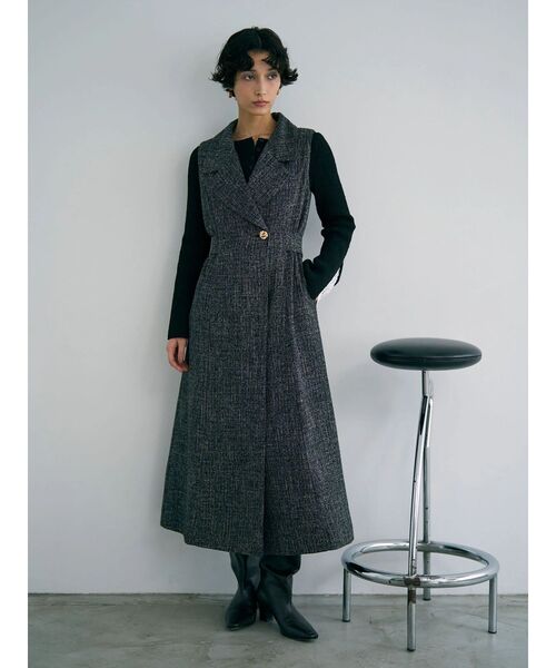 LAGUNAMOON ツイードメタルボタンテーラードジャンパースカート M ツイードメタルボタンテーラードジャンパースカート（ワンピース