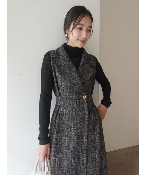 ツイードメタルボタンテーラードジャンパースカート（ワンピース