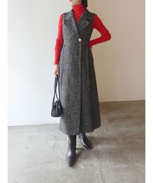 ツイードメタルボタンテーラードジャンパースカート（ワンピース