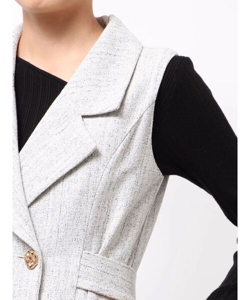 ツイードメタルボタンテーラードジャンパースカート（ワンピース