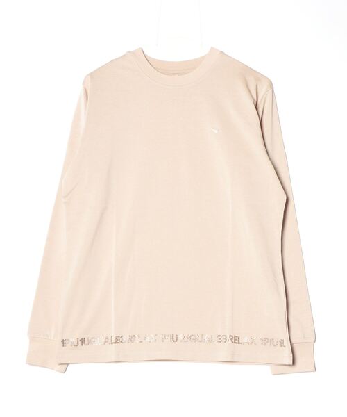 1piu1uguale3 RELAX（ウノピュウノウグァーレトレリラックス）の「【1PIU1UGUALE3 RELAX】LONG T-SHIRT WITH RHINESTONE HEM（Tシャツ/カットソー・メンズ・ブラック/ベージュ/ホワイト・LARGE/X-LARGE/MEDIUM）」の5枚目の写真