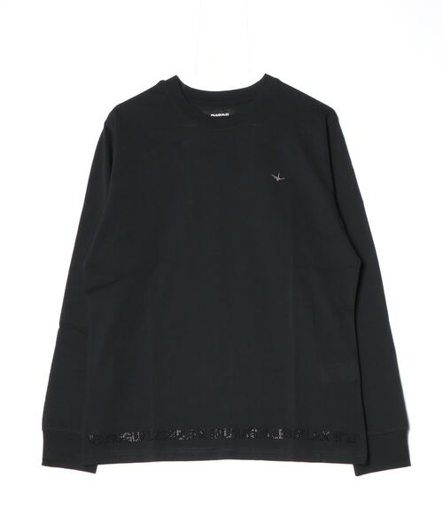 1piu1uguale3 RELAX（ウノピュウノウグァーレトレリラックス）の「【1PIU1UGUALE3 RELAX】LONG T-SHIRT WITH RHINESTONE HEM（Tシャツ/カットソー・メンズ・ブラック/ベージュ/ホワイト・LARGE/X-LARGE/MEDIUM）」の2枚目の写真