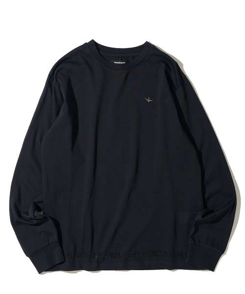 1piu1uguale3 RELAX（ウノピュウノウグァーレトレリラックス）の「【1PIU1UGUALE3 RELAX】LONG T-SHIRT WITH RHINESTONE HEM（Tシャツ/カットソー・メンズ・ブラック/ベージュ/ホワイト・LARGE/X-LARGE/MEDIUM）」の3枚目の写真