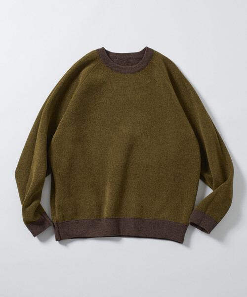 magliano キルティング　リバーシブル　ニット セール】リバーシブル Wフェイス 配色 モールクルーネックニット