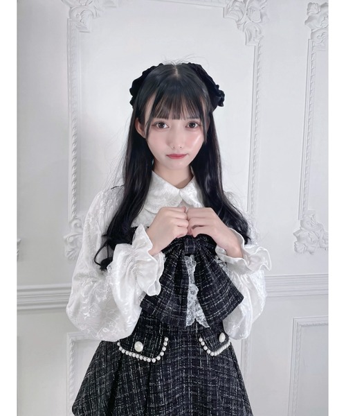 Ank Rouge(アンクルージュ)の「【とってもドーリーなお姫様に】おリボンキラキラツイードセットアップ(ワンピース・レディース・ピンク/ブラック・M)」の11枚目の写真