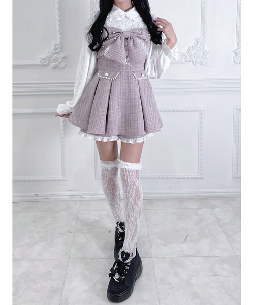 Ank Rouge(アンクルージュ)の「【とってもドーリーなお姫様に】おリボンキラキラツイードセットアップ(ワンピース・レディース・ピンク/ブラック・M)」の16枚目の写真