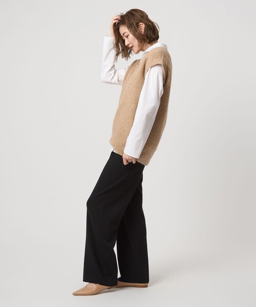 conte（コンテ）の「＜conte＞ウール ニットパンツ（その他パンツ・レディース・ブラック/ベージュ/ネイビー・36/38）」の6枚目の写真