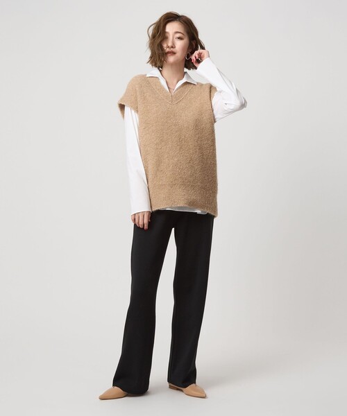 conte（コンテ）の「＜conte＞ウール ニットパンツ（その他パンツ・レディース・ブラック/ベージュ/ネイビー・36/38）」の7枚目の写真