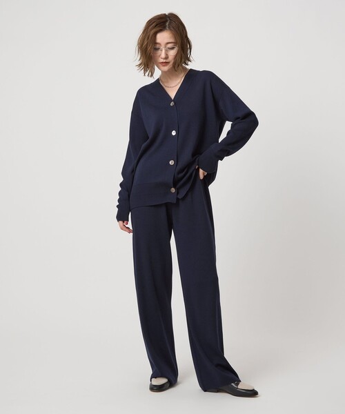 conte（コンテ）の「＜conte＞ウール ニットパンツ（その他パンツ・レディース・ブラック/ベージュ/ネイビー・36/38）」の9枚目の写真