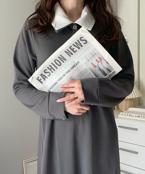 merrylatte(メリーラテ)の「2WAYポロシャツワンピース【NOUA】(ワンピース・レディース・チャコール・M)」の10枚目の写真