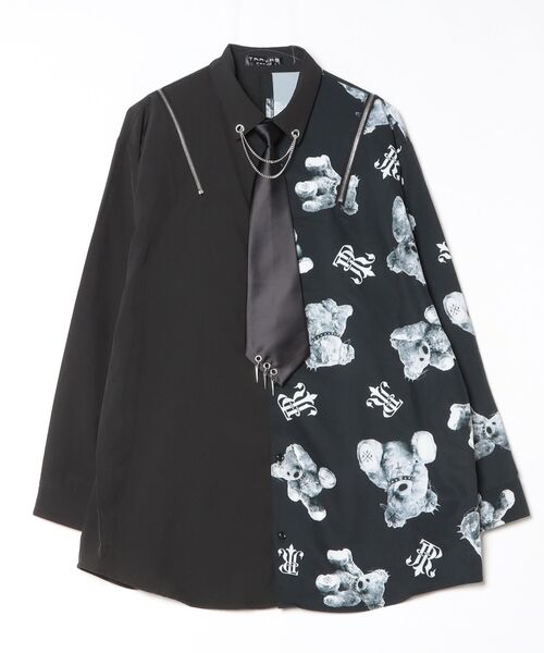 TRAVAS TOKYO/トラバス トーキョー』バイカラーくまプリントネクタイ