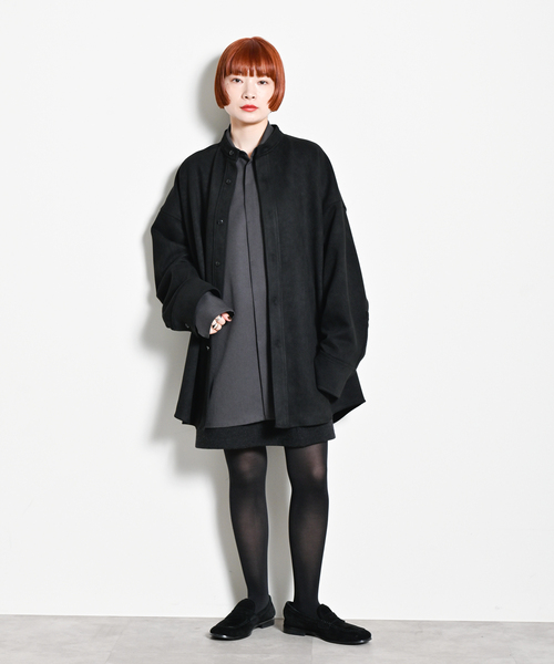 CITYSHOP（シティーショップ）の「FAUX SUEDE BAND CALLOR シャツ（シャツ/ブラウス・レディース・ブラック/ブラウン・FREE）」の4枚目の写真