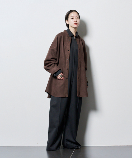 CITYSHOP（シティーショップ）の「FAUX SUEDE BAND CALLOR シャツ（シャツ/ブラウス・レディース・ブラック/ブラウン・FREE）」の5枚目の写真