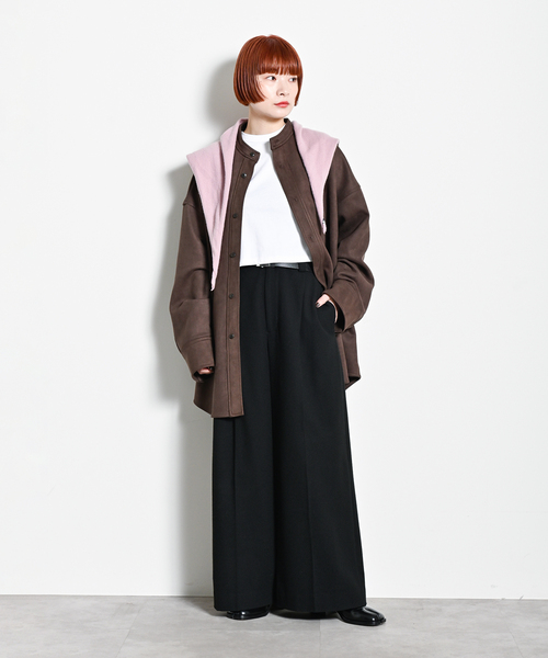 CITYSHOP（シティーショップ）の「FAUX SUEDE BAND CALLOR シャツ（シャツ/ブラウス・レディース・ブラック/ブラウン・FREE）」の8枚目の写真