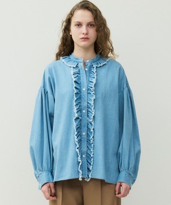デニムフリルブラウス