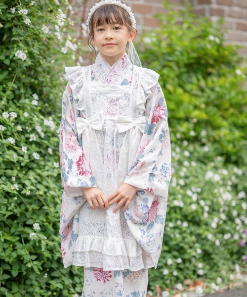 セール】レースエプロン着物ワンピース ジュニア（着物）｜Catherine