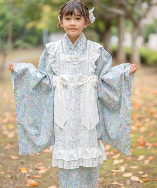 セール】レースエプロン着物ワンピース ジュニア（着物）｜Catherine