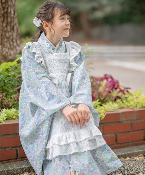 レースエプロン着物ワンピース ジュニア（着物）｜Catherine Cottage