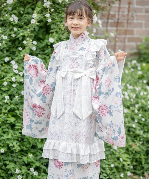 セール】レースエプロン着物ワンピース ジュニア（着物）｜Catherine