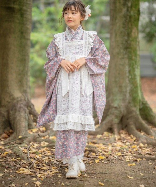 レースエプロン着物ワンピース ジュニア（着物）｜Catherine Cottage